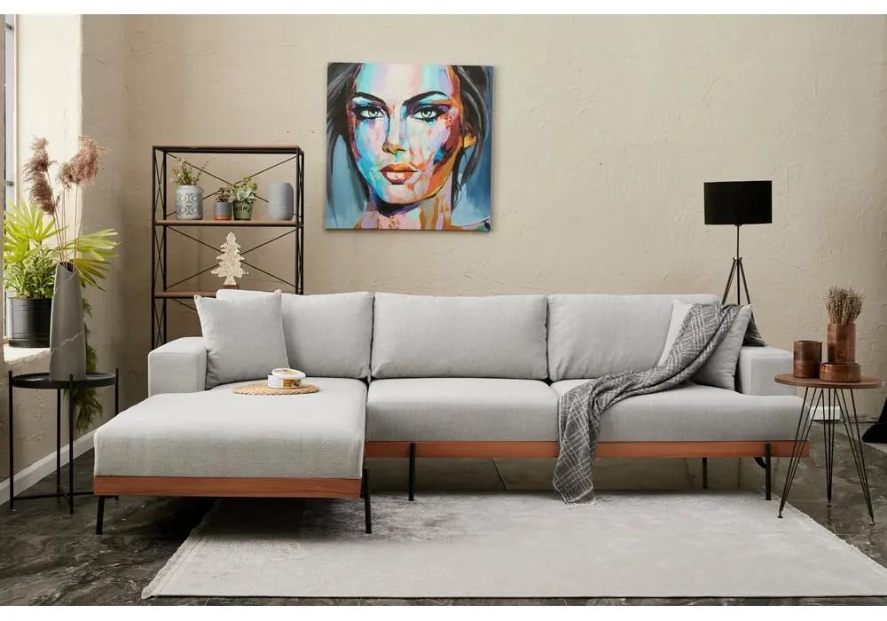 Светлосив ъглов диван (ляв ъгъл) Liva – Artie