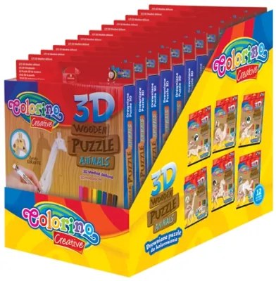 Colorino - Дървен 3D пъзел с боички