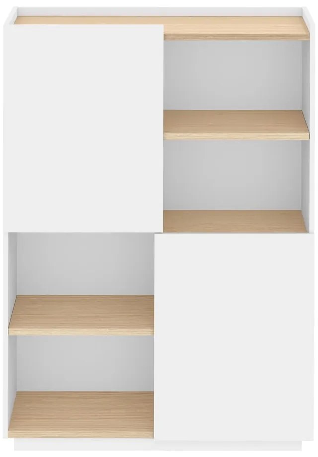 Бял шкаф за книги 100x147 cm Nina - TemaHome