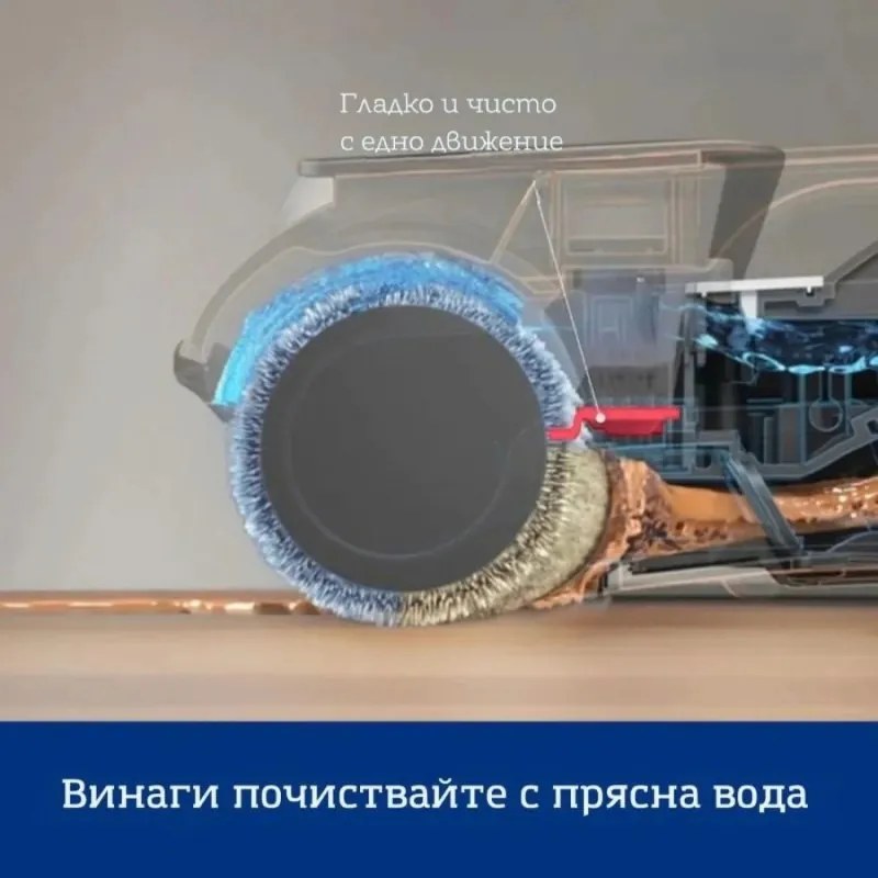 Вертикална прахосмукачка Tineco iFloor 5 Breeze, 190W, 30 мл/мин, 0.8 л мръсна/0.7 л чиста, Сушене на четката, Лесно маневриране, Бял/сив