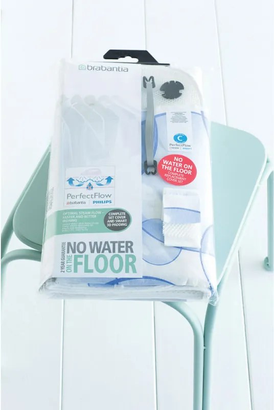 Калъф за маса за гладене Brabantia C 90300154, 124x45 см, 9 мм, PerfectFlow, Бял/Светлосин