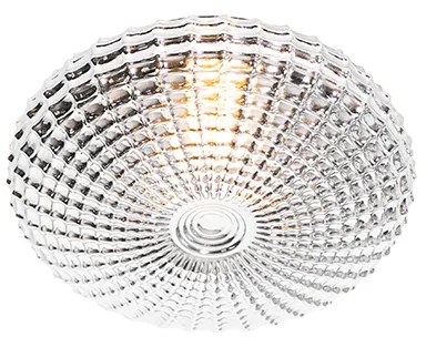 Класическа таванна лампа черна с опушено стъкло 23 см IP44 - Nohmi