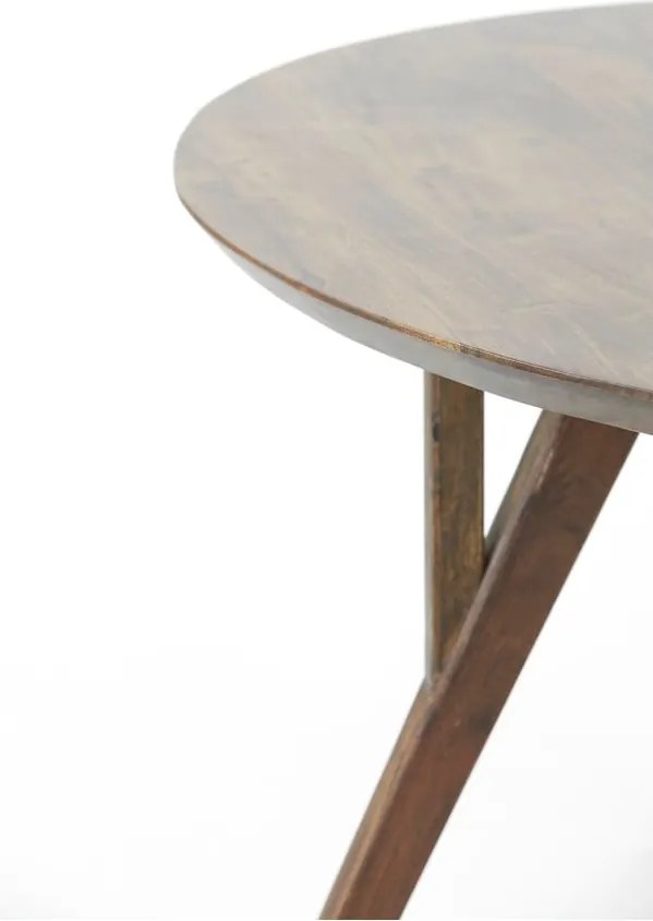 Кафява кръгла трапезна маса с акациев плот ø 120 cm Quenza – Light &amp; Living