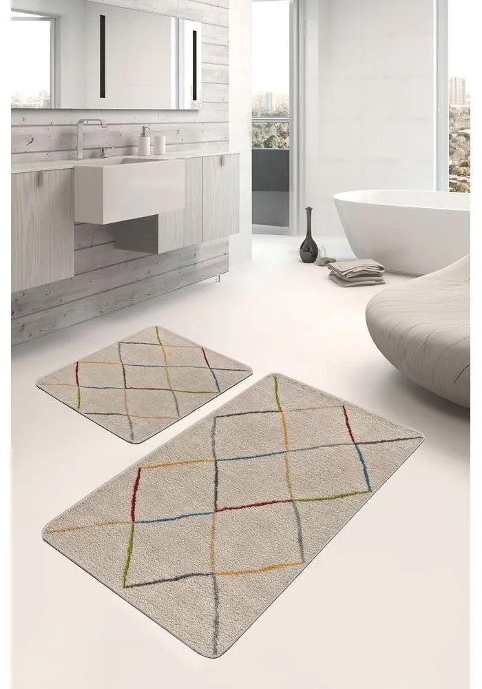 Бежови килими за баня в комплект 2 бр. 60x100 cm – Mila Home