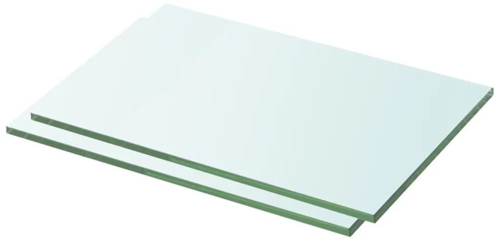 3051548 vidaXL Рафтове, 2 бр, панели прозрачно стъкло, 30x15 см