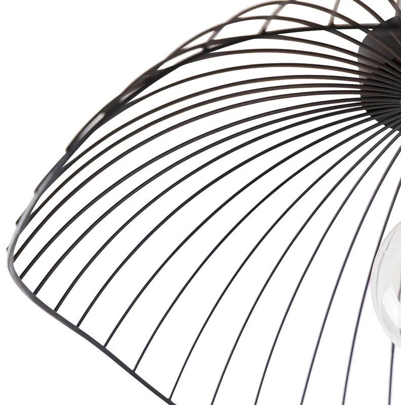 Дизайнерски таванна лампа черна 50 см - Pua