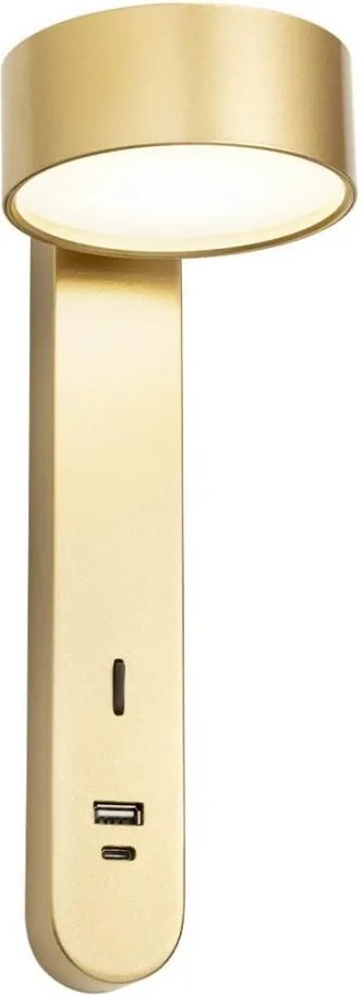 Redo 01-4641 - LED стенно осветително тяло SADES LED/6W/230V CRI 90 USB златно
