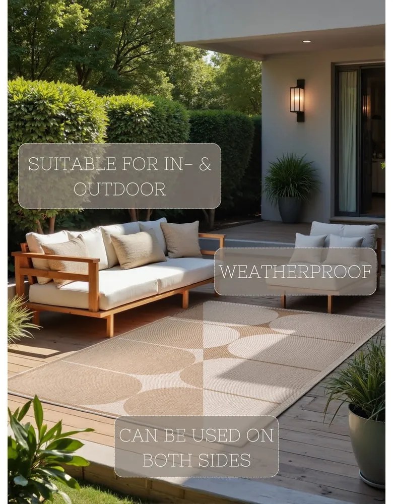 Килим за открито и закрито в цвят слонова кост и бежово 120x170 cm Duet Bowen – NORTHRUGS