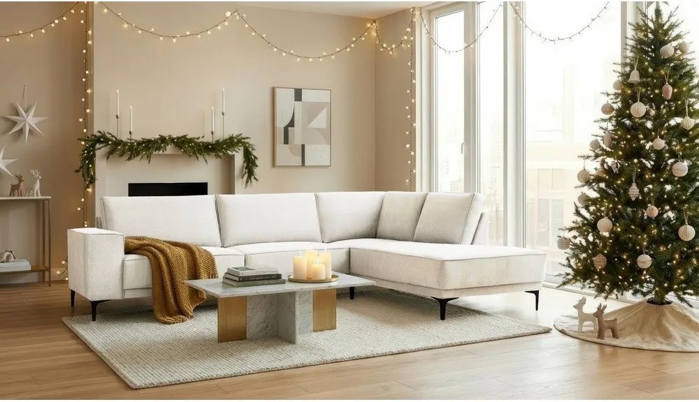 Кремав ъглов диван (десен ъгъл) Copenhagen – Scandic