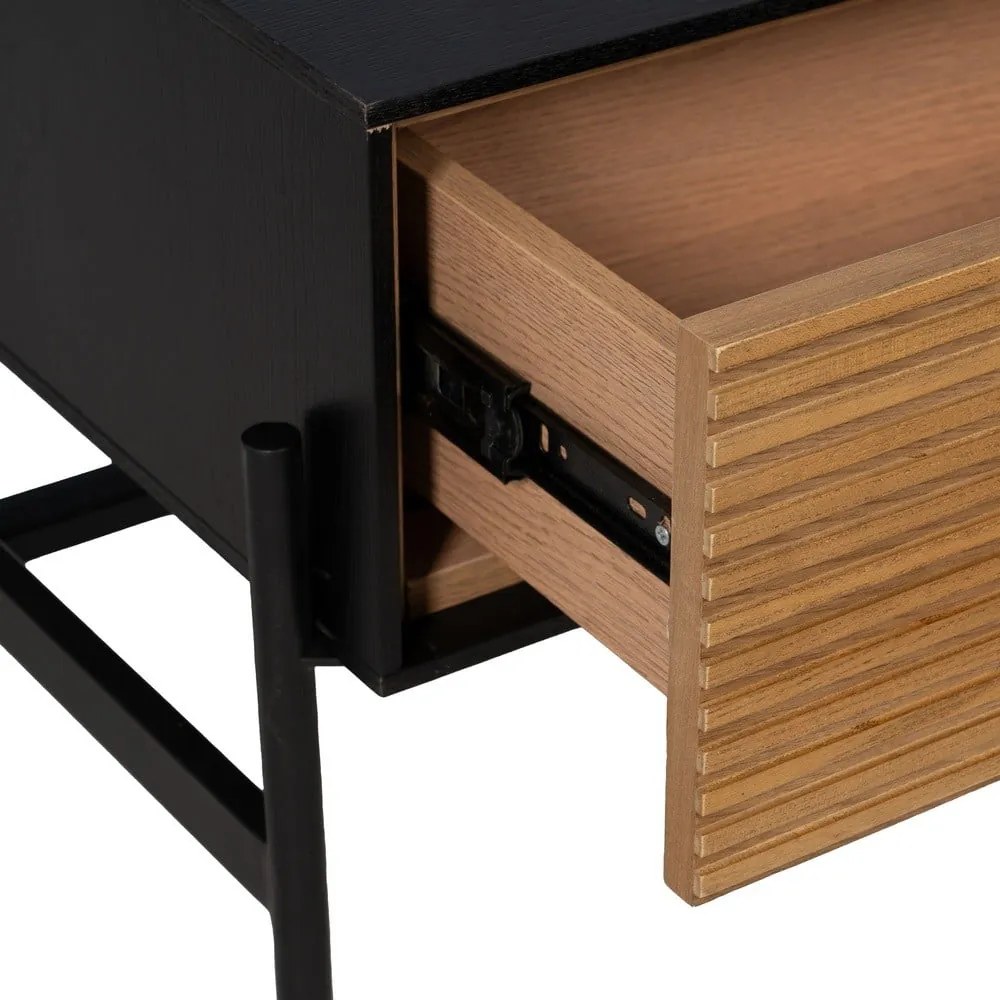 Масичка за кафе от ясен в черен и естествен цвят 60x124 cm Orleans - Ixia