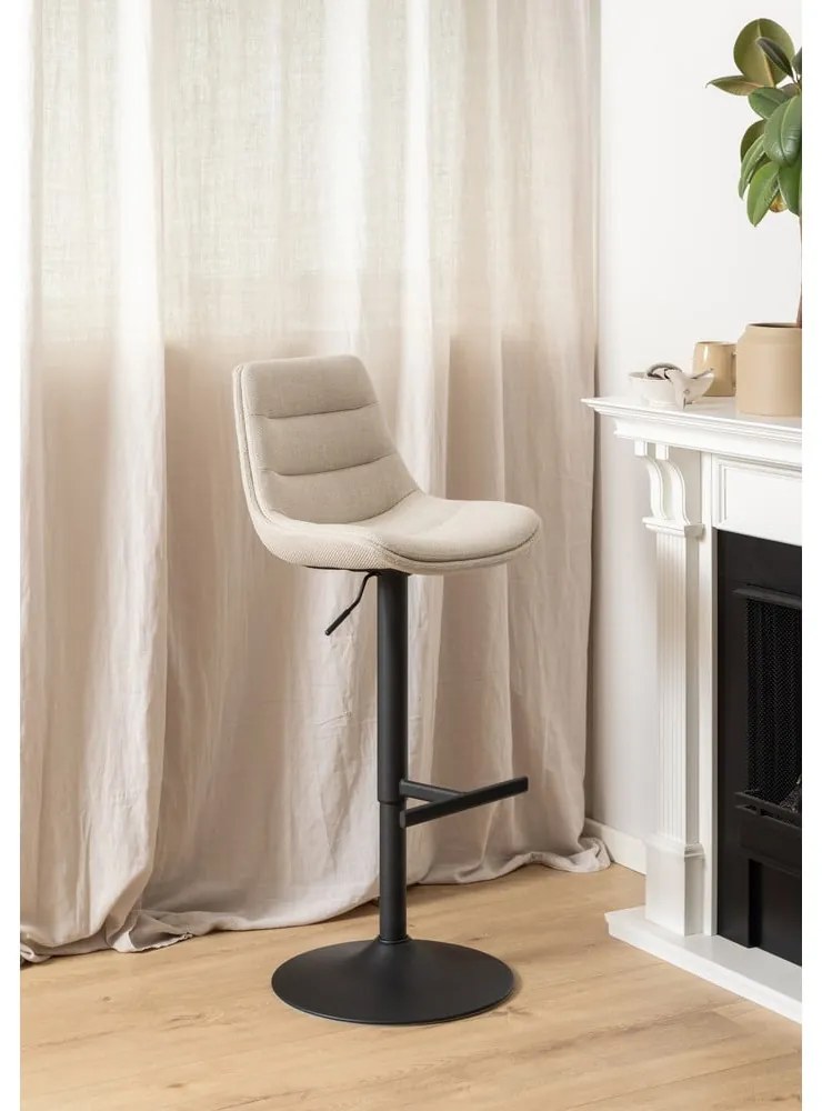 Черен/бежов бар стол с регулируема височина (височина на седалката 65 cm) Adisa – Actona