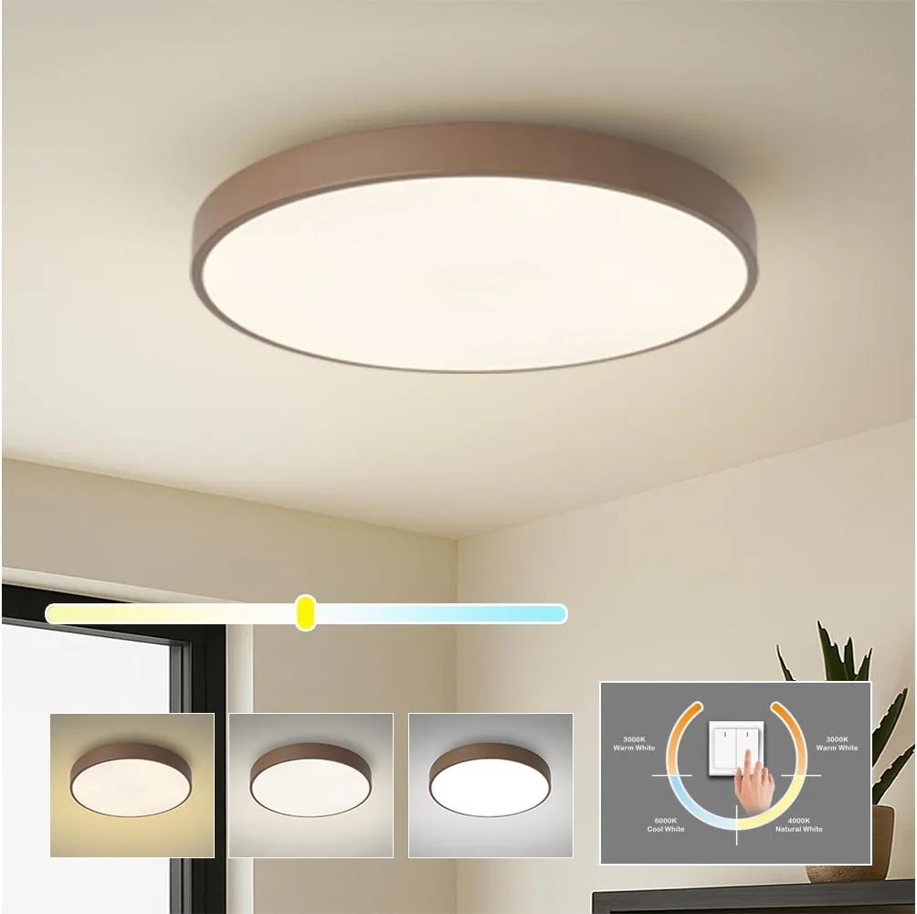 Brilagi - LED таванно осветително тяло POOL, 60 W, 230 V, 3000/4000/6000 K, 60 см, кафяво