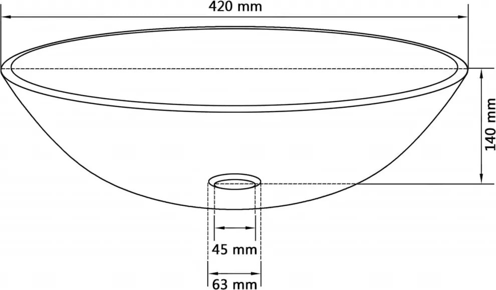 Мивка от закалено стъкло, 42 см, черна