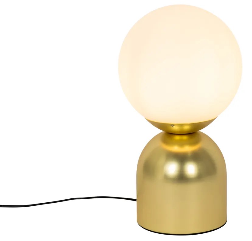Хотелска шик настолна лампа златиста с опалово стъкло - Pallon Trend