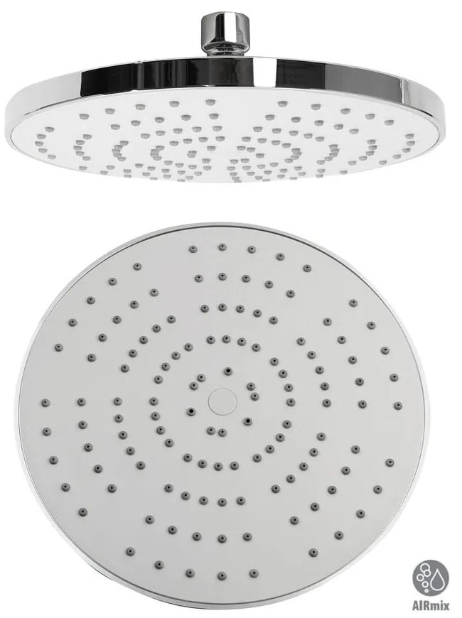 Пластмасова душ глава в лъскаво сребристо ø 20 cm – Sapho