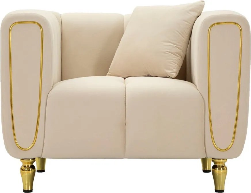Кремаво кадифено кресло Alma – Mauro Ferretti