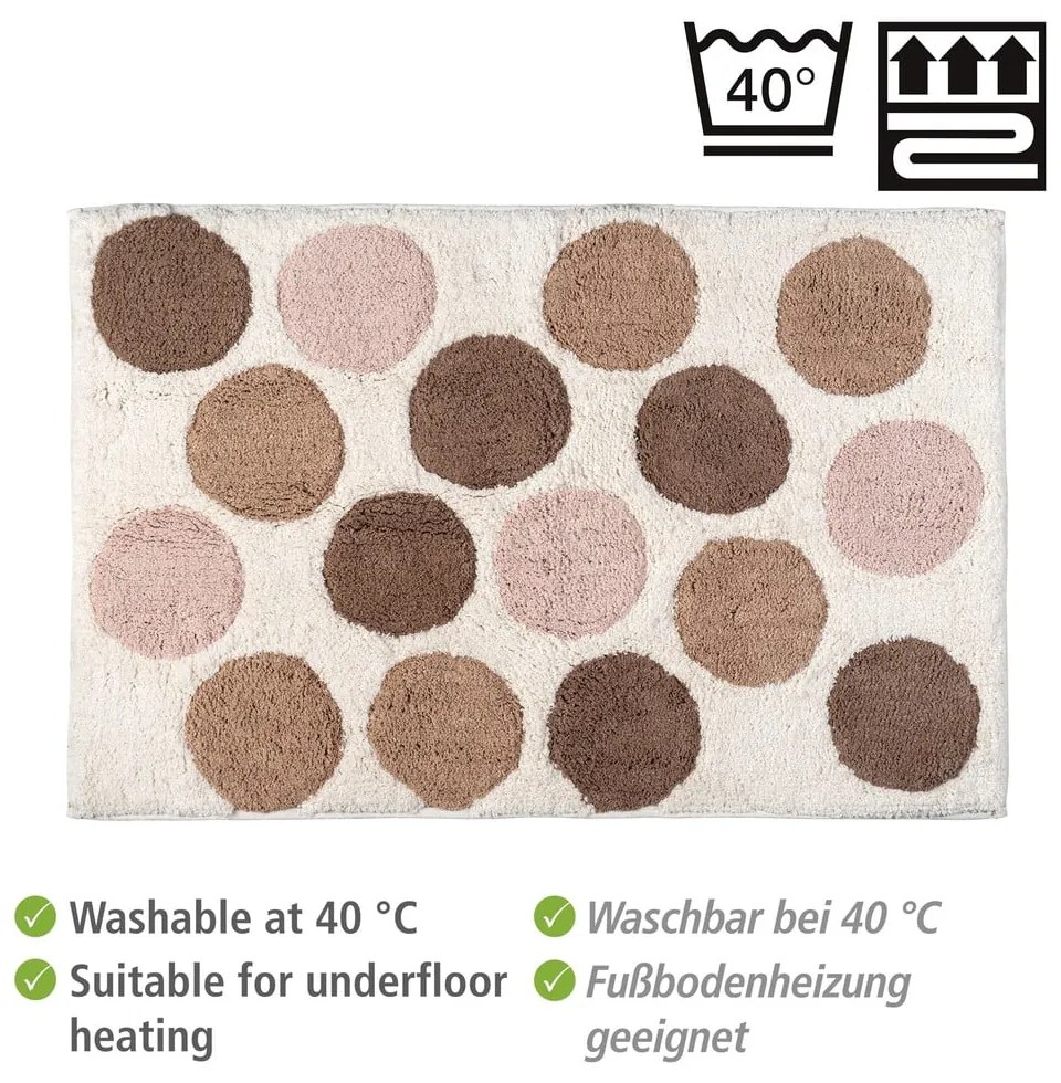 Кафяво-бежов килим за баня от органичен памук 60x90 cm Tibet – Wenko