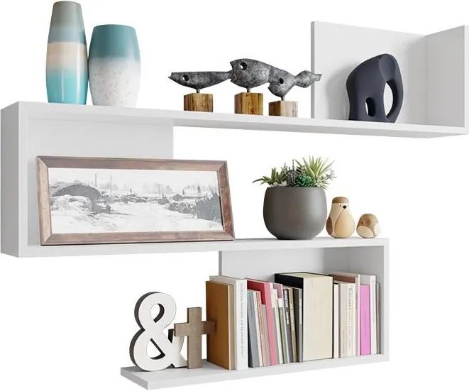 Стенна полица MANUNIA 110x80x15 cm бяла