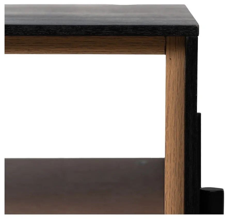 Масичка за кафе от ясен в черен и естествен цвят 60x124 cm Orleans - Ixia