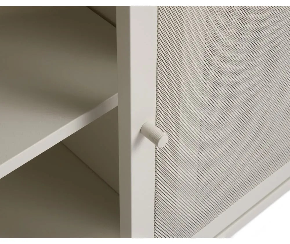 Сив метален скрин с плъзгащи се врати 160x75x47 cm Veep – Unique Furniture