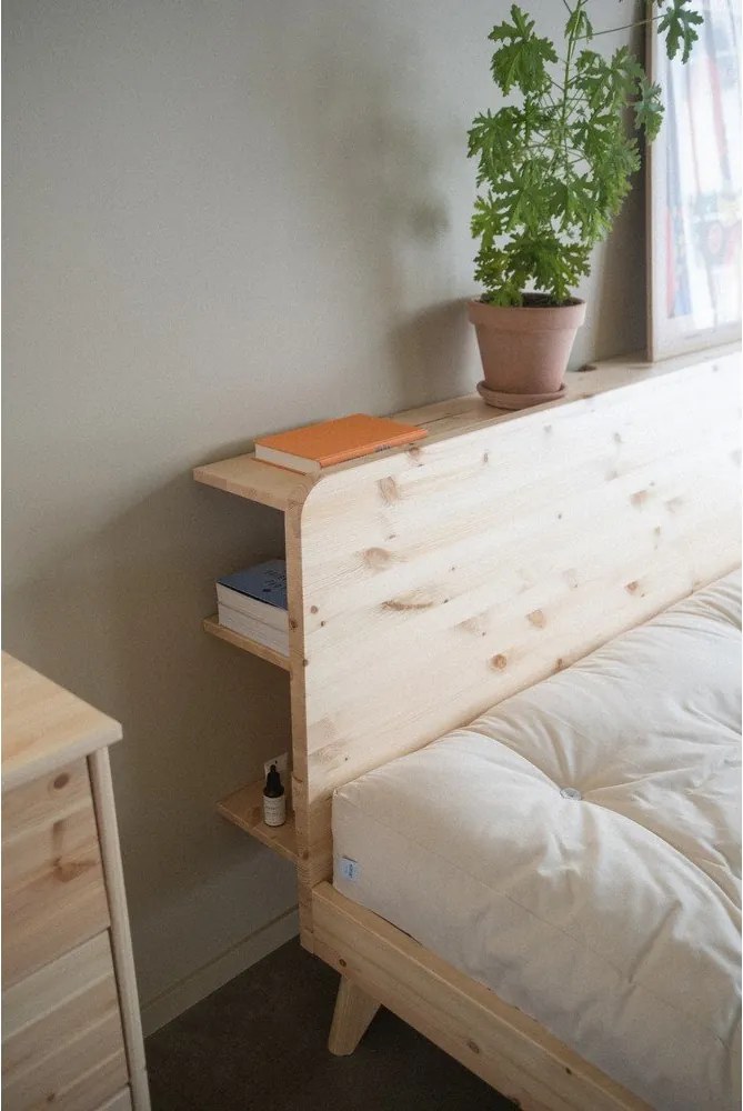 Кафяво борово двойно легло с решетка 140x200 cm Retreat - Karup Design