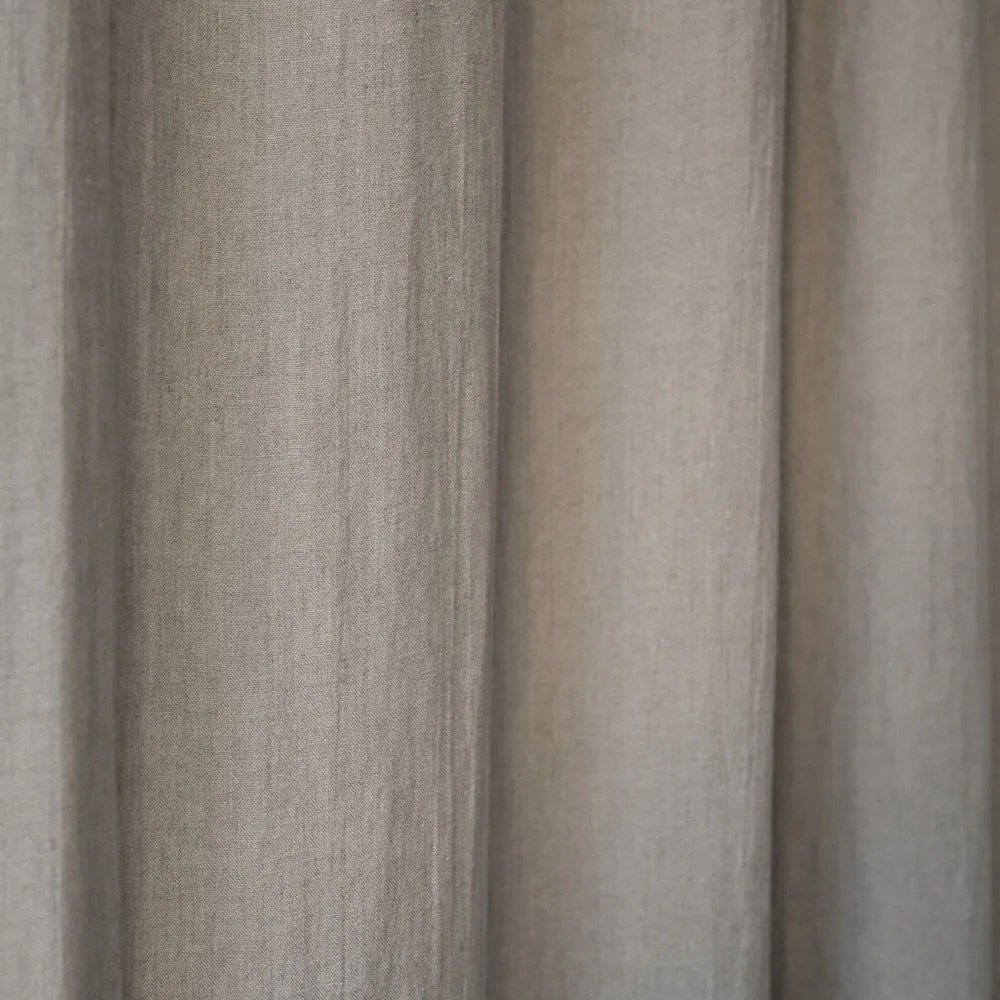 Бежова ленена завеса с примки Night Time, 250 x 140 cm - Linen Tales