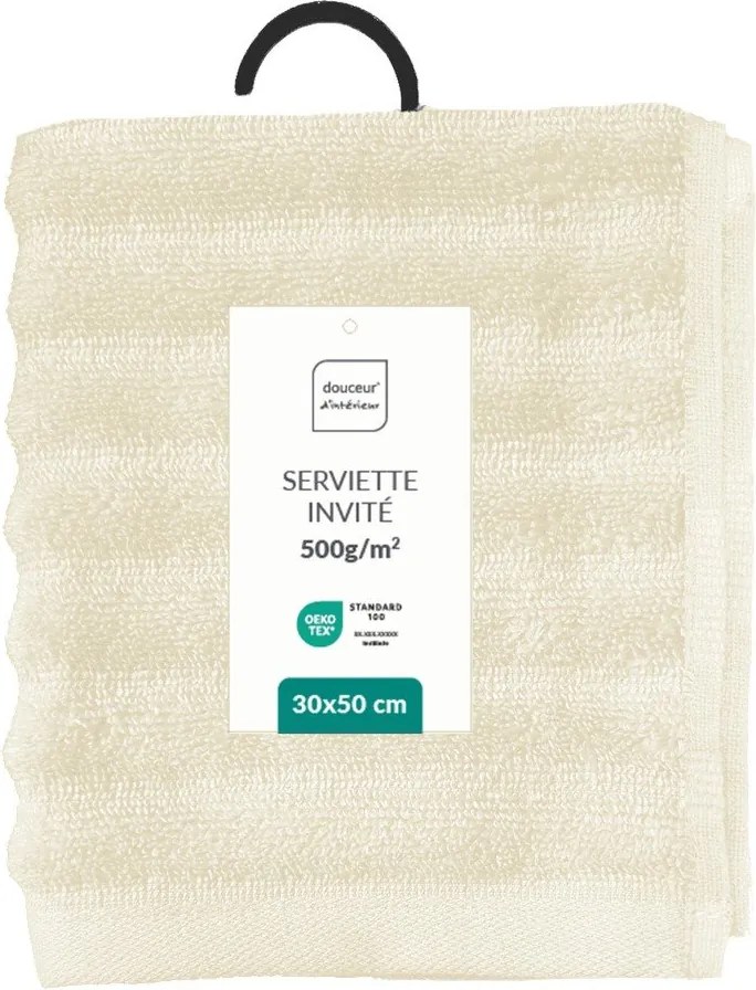 Кремава памучна кърпа от тери 30x50 cm Maya – douceur d'intérieur