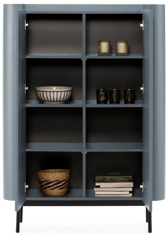 Сиво-синьо шкафче 100x140x40 cm Willa – MOME