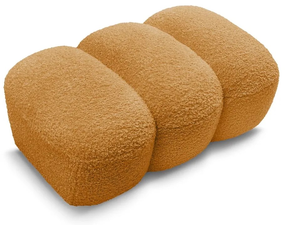 Табуретка от прежда с примки от букле в цвят горчица Hippolyte – Bobochic Paris