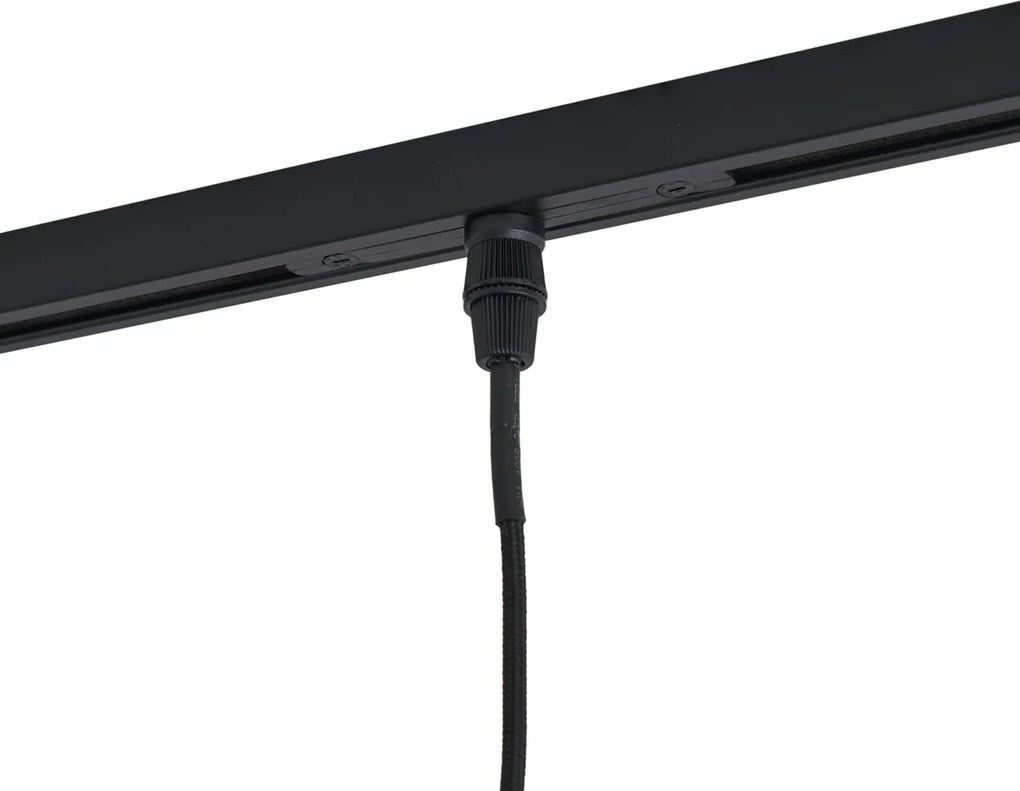 Модерен прожектор черен с димно стъкло за релсова система 1-фазен - Slimline Loyce