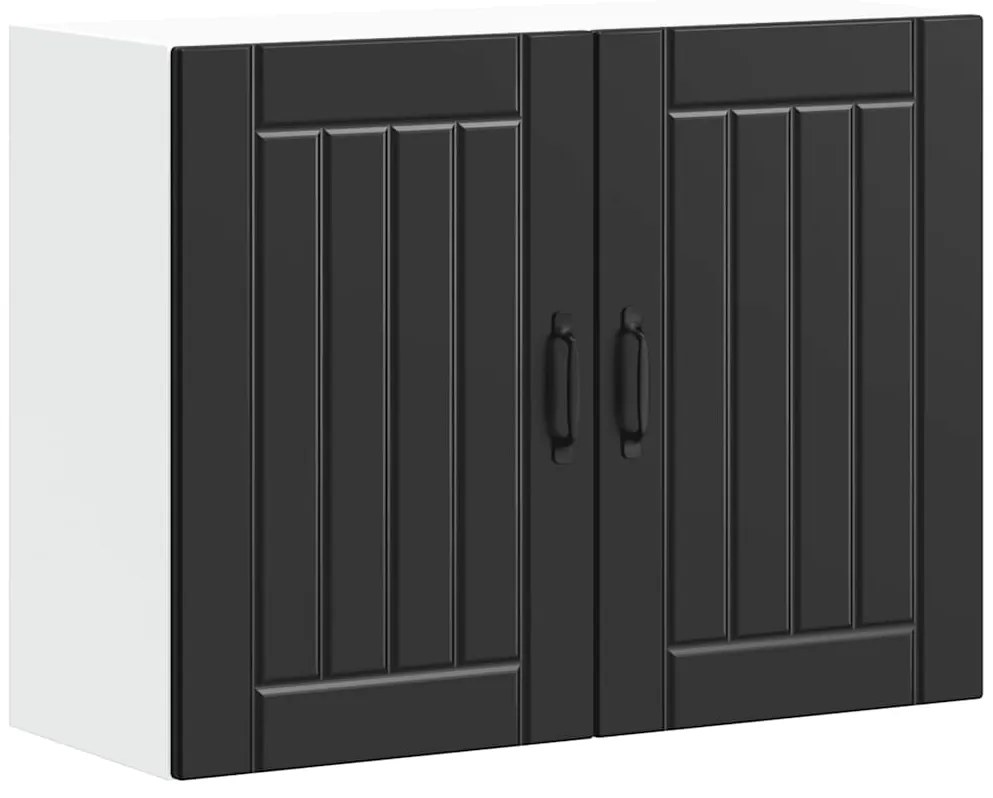 853828 vidaXL Кухненски стенен шкаф Lucca, черен, инженерно дърво