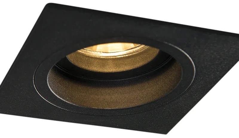 Интелигентен вграден прожектор черен квадратен вкл. Wifi GU10 - Chuck