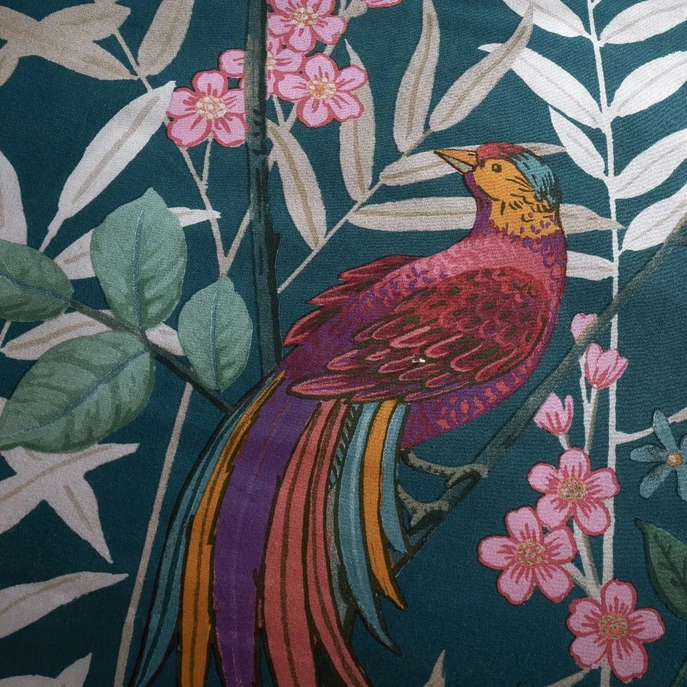 Зелено спално бельо за двойно легло 200x200 cm Tropical Floral Birds - Catherine Lansfield