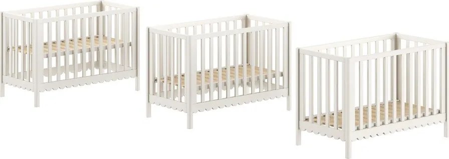 Бежово детско креватче 60x120 cm от масивен бор с регулируема височина Swingo – Vipack