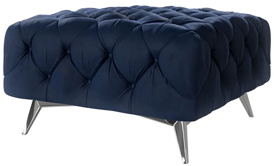 Тъмносиня кадифена табуретка Chelsea – Ropez