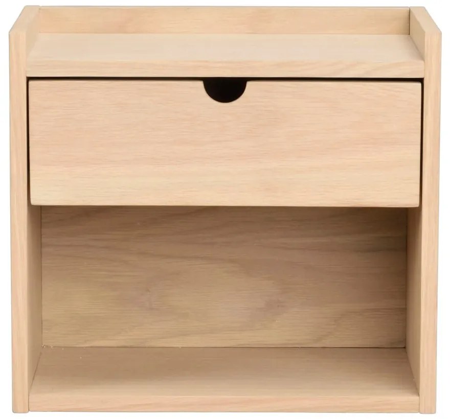 Висящо нощно шкафче с рафтове, изработено от дъбова дървесина в естествен цвят Hillmond - Rowico