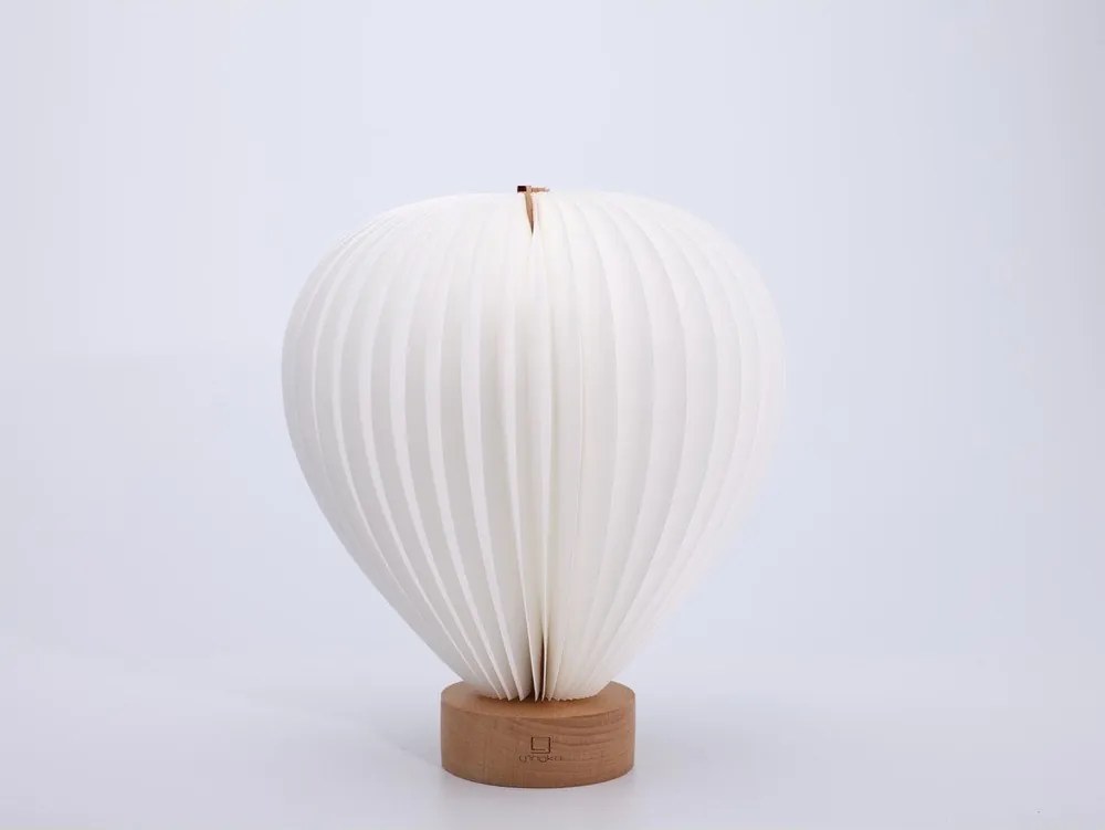 Бяла LED затъмняваща се настолна лампа с хартиен абажур (височина 20 cm) Aeris – Gingko