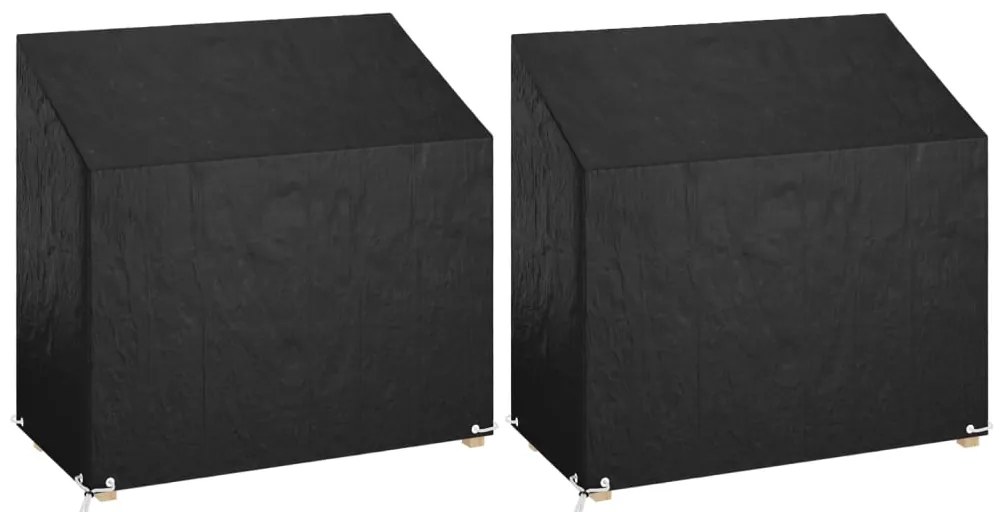 3155389 vidaXL Калъф за градинска пейка 2 бр 8 капси 130x70x70/88см полиетилен