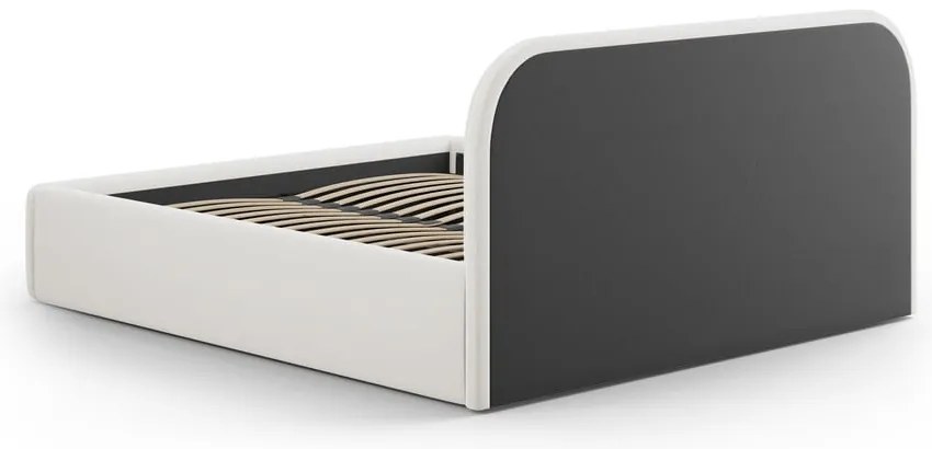 Бежово двойно легло 200x200 cm тапицирано с място за съхранение с включена подматрачна рамка Juno – Windsor &amp; Co Sofas