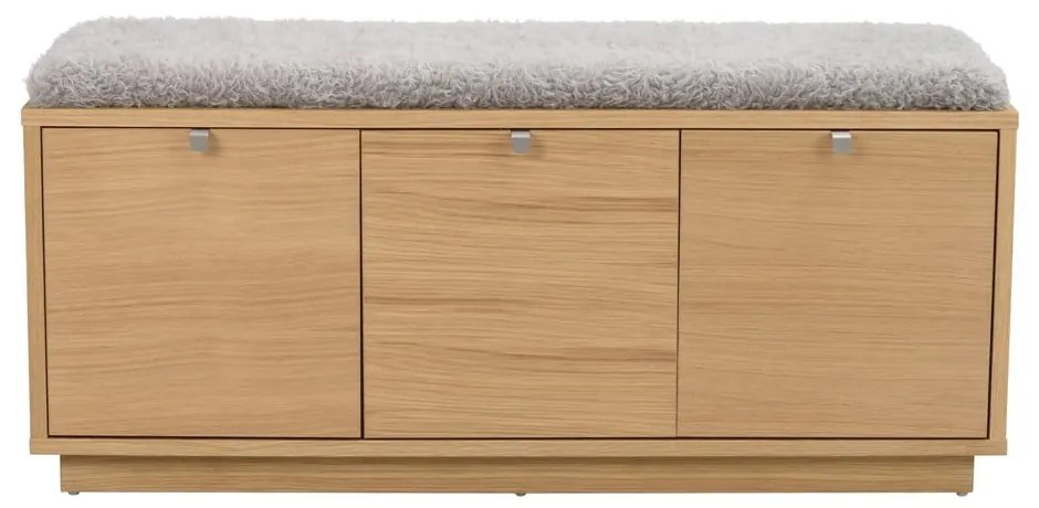 Сива/естествена стойка за обувки от декор от дъб за сядане Confetti – Rowico