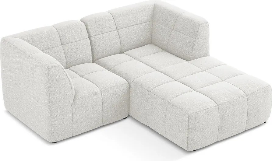 Бял ъглов диван от прежда с примки от букле (десен ъгъл) Aloha – Makamii