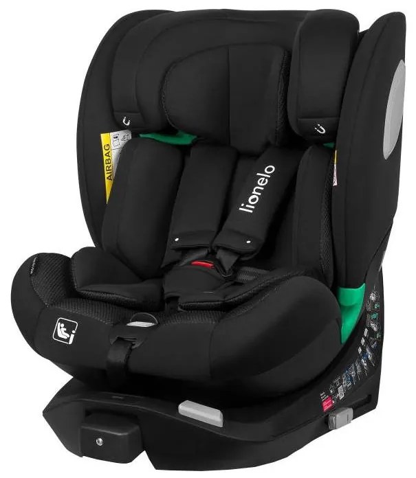 Lionelo - Завъртащо се автокресло с база BRAAM AIR i-Size 40-150 см Черен карбон