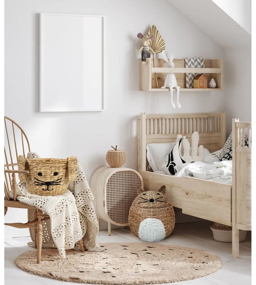 Детска кошница за играчки от воден зюмбюл естествена ø 40x43 cm Cat – Compactor