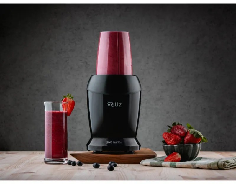 Нутри блендер Oliver Voltz OV51162D, 1200 W, 2 чаши, Без BPA, 1л/800 мл, Трошене на лед, Черен