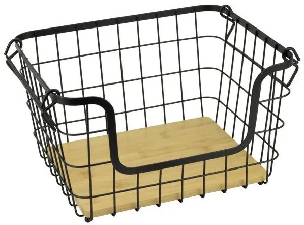 Horecano - Касетка метал/дърво 32,4x25,9xh9,19см черен мат HOME-(WK830305)