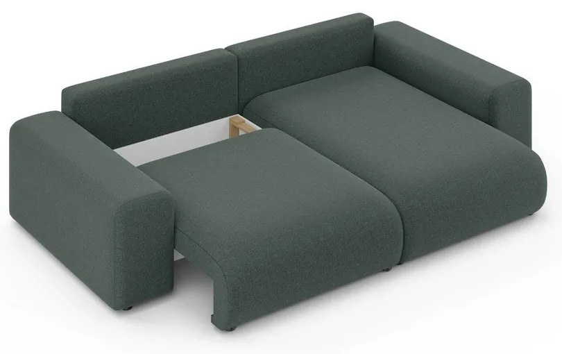 Тъмнозелен разтегателен ъглов диван с място за съхранение (променлив) Luma – Ropez