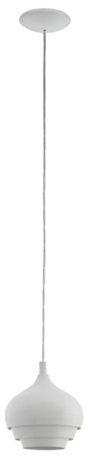 Eglo 97212 - Подвесно осветително тяло на кабел CAMBORNE 1xE27/60W/230V бяло диаметър 190 mm