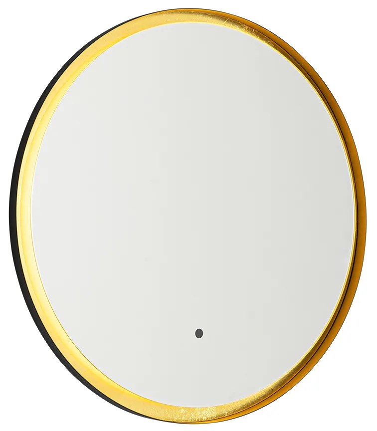 Огледало за баня черно със злато с LED и сензорен димер - Pim