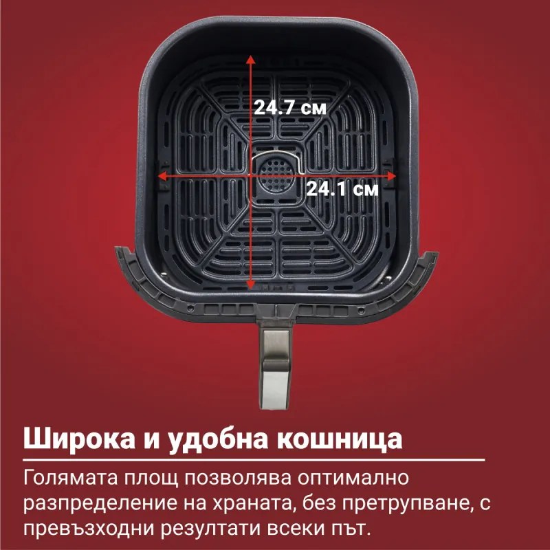 Фритюрник с горещ въздух Instant Pot Vortex Plus Clearcook 140309701, 1700W, 5.7 л, 6 програми, 35-205C, Вътрешно осветление, Черен