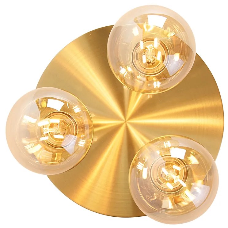 Интелигентна таванна лампа златиста кръгла с 3 Wi-Fi G95 - Facil